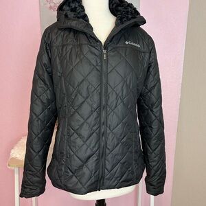Columbia Women's Black Hooded Puffer Jacket